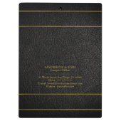Luxus-Imitate Gold und schwarzes Leder Anwaltsbüro Klemmbrett (Rückseite)