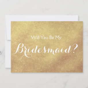 Luxus-Imitate Goldblatt Werden Sie meine Bridesmai Einladung