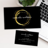 Luxus Imitats Gold Circle Black Business Card Visitenkarte
