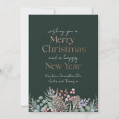 Luxus-Imitats Gold & Green Frohe Weihnachten (Rückseite)