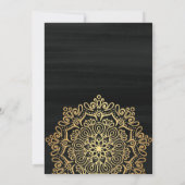 Luxus Imitats Gold Mandala Black Baby Dusche Einladung (Rückseite)