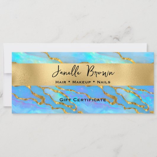 Luxus Imitats Opal Stone Gold Geschenkgutschein Ka Einladung (Vorderseite)