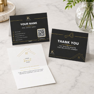 Luxus Immobilien Black Gold Dankeschön Dankeskarte