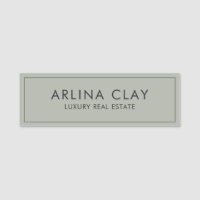 Luxus-Immobilienmakler-Name Tag Modern Sage Dust