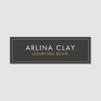 Luxus-Immobilienmakler-Name Tag Modern Schwarz