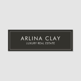 Luxus-Immobilienmakler-Name Tag Schwarz Namensschild