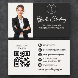 Luxus-Immobilienmanager Neutrales Foto QR-Code  Visitenkarte