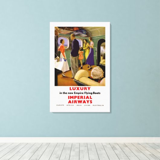 Luxus in den New Empire Flying Boats - m Leinwanddruck (Insitu (Holzboden))