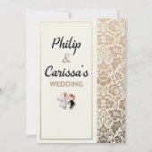 Luxus in goldenen Blüten Weeding Einladung (Rückseite)