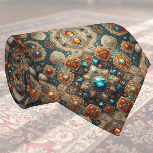 Luxus-Indisch-Designer-Teppich | Faux-Silk-Halstuc Krawatte
