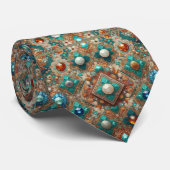 Luxus-Indisch-Designer-Teppich | Faux-Silk-Schlips Krawatte (Gerollt)