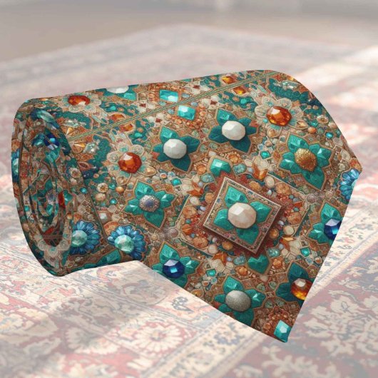Luxus-Indisch-Designer-Teppich | Faux-Silk-Schlips Krawatte