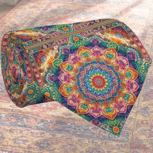 Luxus-Indisch-Designer-Teppich | Faux-Silk-Schlips Krawatte