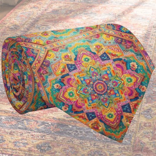 Luxus-Indisch-Designer-Teppich | Faux-Silk-Schlips Krawatte