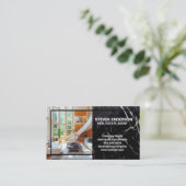 Luxus-Innenbereich | Schwarzer Marmor Visitenkarte (Stehend Vorderseite)