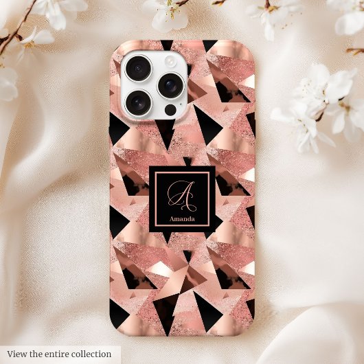 Luxus iPhone 14 Hülle Roségold Schwarz Trendig