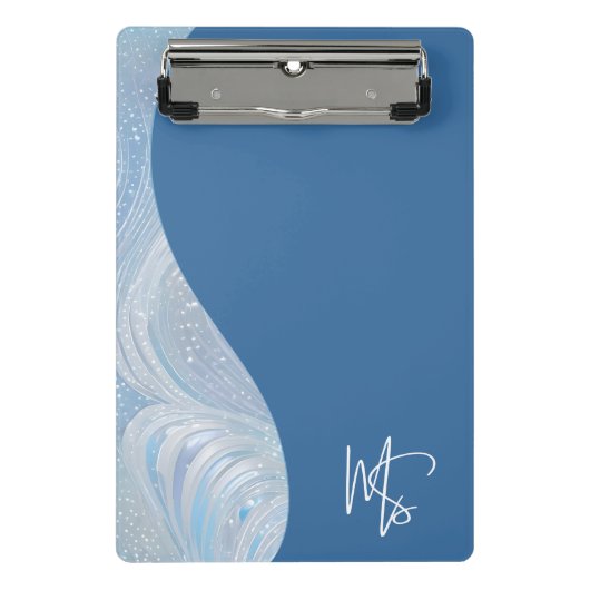 Luxus Iridescent Blau-Verlauf Mini Klemmbrett (Vorderseite)