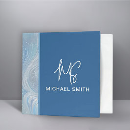 Luxus Iridescent Blue Monogram Custom 5,1 Cm Ordner