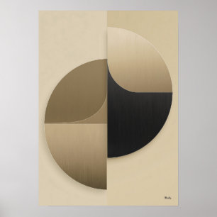 Luxus-Japandi-Geometrisch-Abstrakt-Wandkunst  Poster