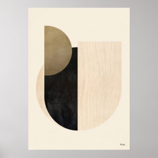 Luxus Japandi Organische Geometrische Abstrakte Wa Poster