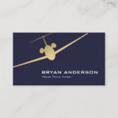 Luxus Jet Business Card - Navy & Gold Visitenkarte (Vorderseite)