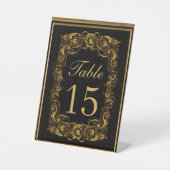 Luxus Jugendstil Schwarz und Gold Royal Wedding Sockelschild (Vorderseite)