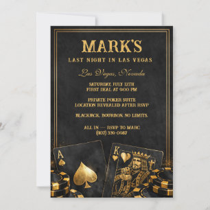 Luxus-Junggesellenabschied in Schwarz und Gold in  Einladung