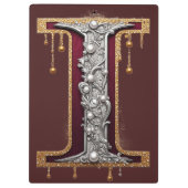 Luxus-Juwel-Buchstabe I-Monogramm mit Glitter Klemmbrett (Rückseite)