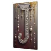 Luxus-Juwel-Buchstabe J-Monogramm mit Glitter Klemmbrett (Links)