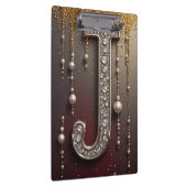 Luxus-Juwel-Buchstabe J-Monogramm mit Glitter Klemmbrett (Rechts)