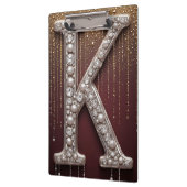 Luxus-Juwel-Buchstabe K-Monogramm mit Glitter Klemmbrett (Links)