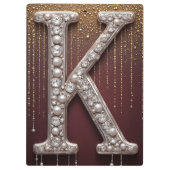 Luxus-Juwel-Buchstabe K-Monogramm mit Glitter Klemmbrett (Rückseite)