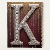 Luxus-Juwel-Buchstabe K-Monogramm mit Glitter Planer (Rückseite)