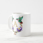 Luxus-Juwel-Kolibri-Monogramm A Kaffeetasse (Vorderseite Links)