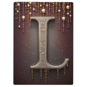 Luxus-Juwel-Letter L-Monogramm mit Glitter Klemmbrett (Rückseite)