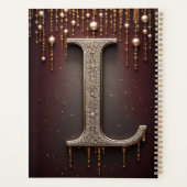 Luxus-Juwel-Letter L-Monogramm mit Glitter Planer (Rückseite)