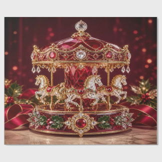 Luxus-Karussell rote Weihnachtsverpackungspapier Geschenkpapier