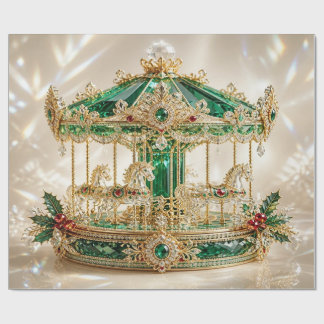 Luxus-Karussell Smaragd-Weihnachtsgeschenkpapier Geschenkpapier