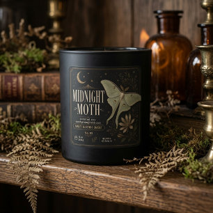 Luxus-Kerze Midnight Moth Botanical Quadratischer Aufkleber