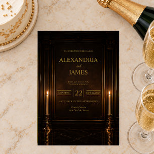 Luxus-Kerzenlicht Romantische Hochzeit Einladung