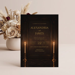 Luxus-Kerzenlicht Romantische Hochzeit Einladung