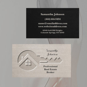 Luxus Key Black and Tan Real Anwesen Business Card Visitenkarte