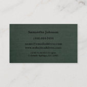 Luxus Key Pine Green Real Anwesen Business Card Visitenkarte (Rückseite)