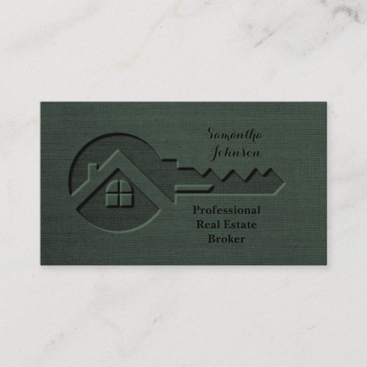 Luxus Key Pine Green Real Anwesen Business Card Visitenkarte (Vorderseite)