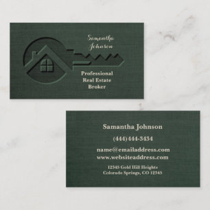 Luxus Key Pine Green Real Anwesen Business Card Visitenkarte