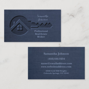 Luxus Key Saphire Blue Real Anwesen Business Card Visitenkarte