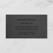 Luxus Key Slate Gray Real Anwesen Business Card Visitenkarte (Rückseite)