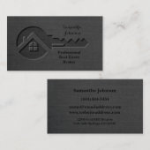 Luxus Key Slate Gray Real Anwesen Business Card Visitenkarte (Vorne/Hinten)