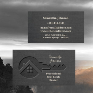 Luxus Key Slate Gray Real Anwesen Business Card Visitenkarte