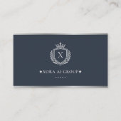 Luxus-KI-Tech-Berater Graphit-Silber-Crest Visitenkarte (Vorderseite)